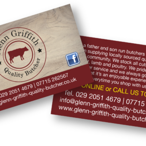 Business cards for Glenn Griffith Quality Butcher. MRosser - Design, Print & Web