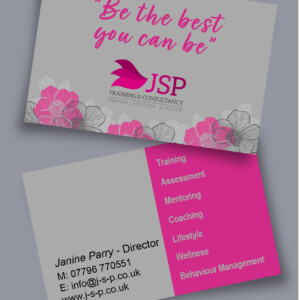 Business cards for JSP Training & Consultancy. MRosser - Design, Print & Web - Printed Business Cards